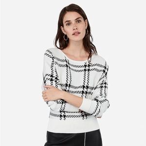 Plaid Dolman Sleeve Sweater Express